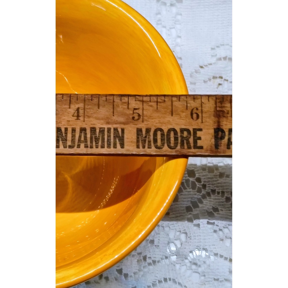 Salute Hand Painted Collection Yellow Cereal Soup Bowls Set of 3 Stoneware - Picture 5 of 6